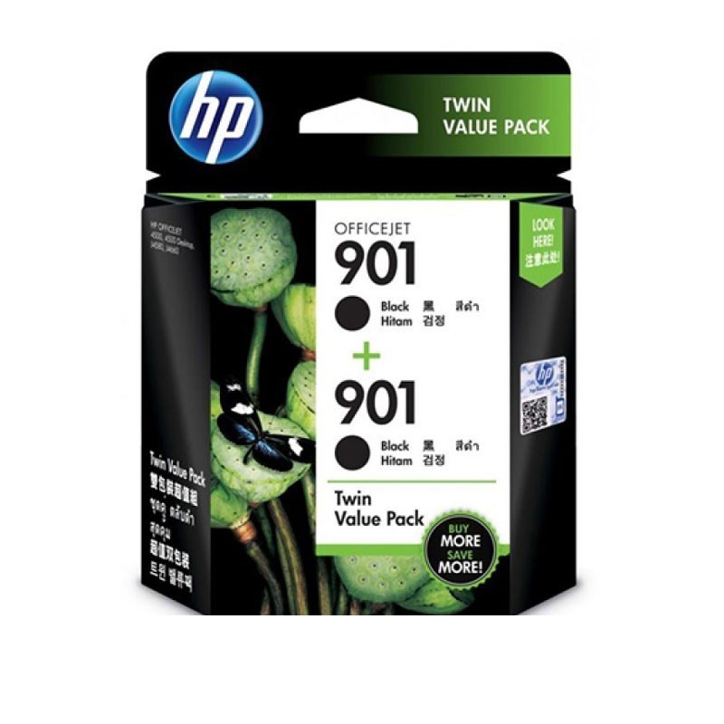 HP – 901 Black Ink Cartridge Twin Pack [E5Y52AA]