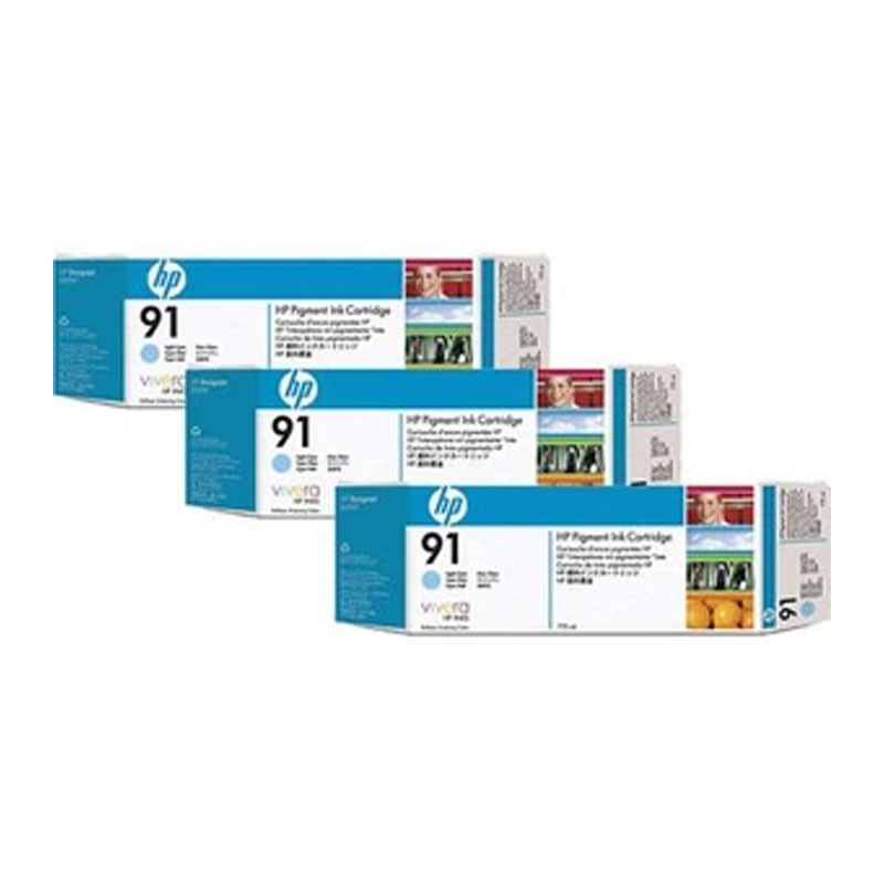 HP – 91 Light Cyan 3 Ink Multi Pack cartridges [C9486A]